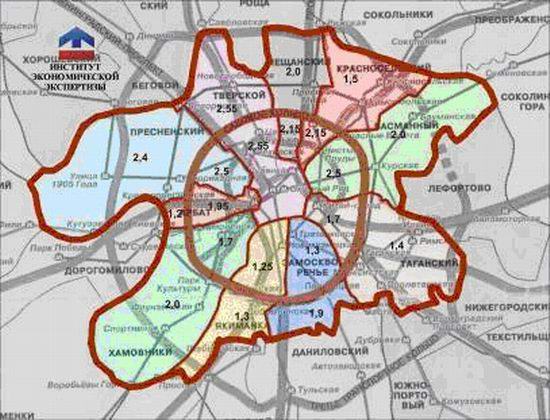 Схема цао москвы